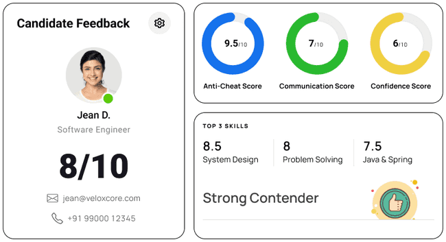 Veloxhire.AI candidate feedback report